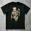 Men Women Vintage Graphic T‑Shirt Floral Skeleton with Plants Butterfly Art Print Short Sleeve O‑Neck Gothic Streetwear Tops