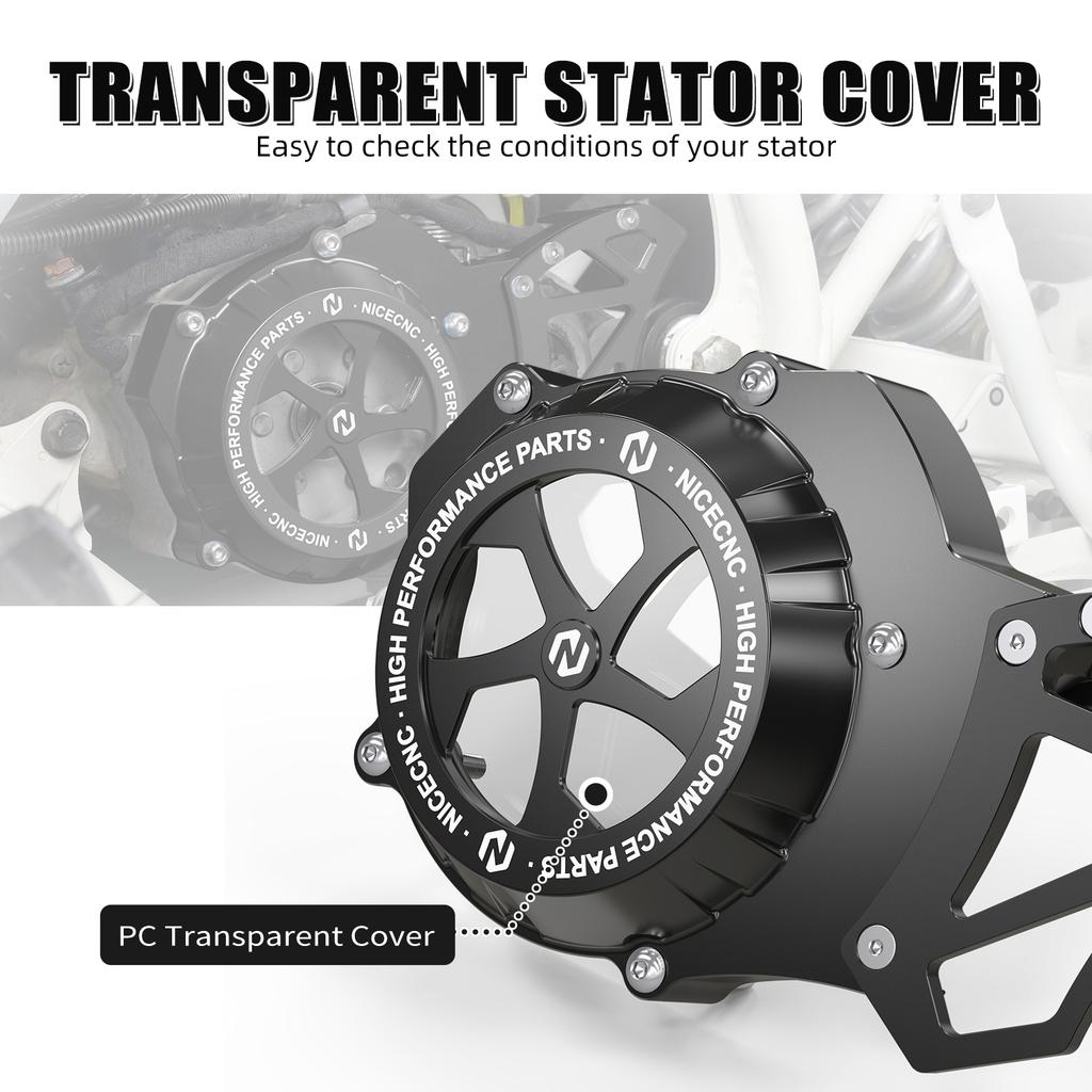 NICECNC ATV Engine Left Side Transparent Stator Sprocket Cover Guard For Yamaha Blaster 200 YFS200 1988-2006 YFS200SE Parts