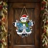 Xmas Window Decorations Wooden Christmas Hanging Pendant Cartoon Welcome Sign for Front Door Ornaments Wall Decor