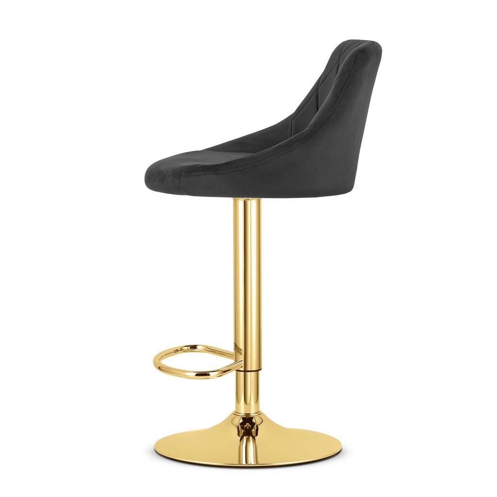 KAST stool - black velvet / gold base x 2