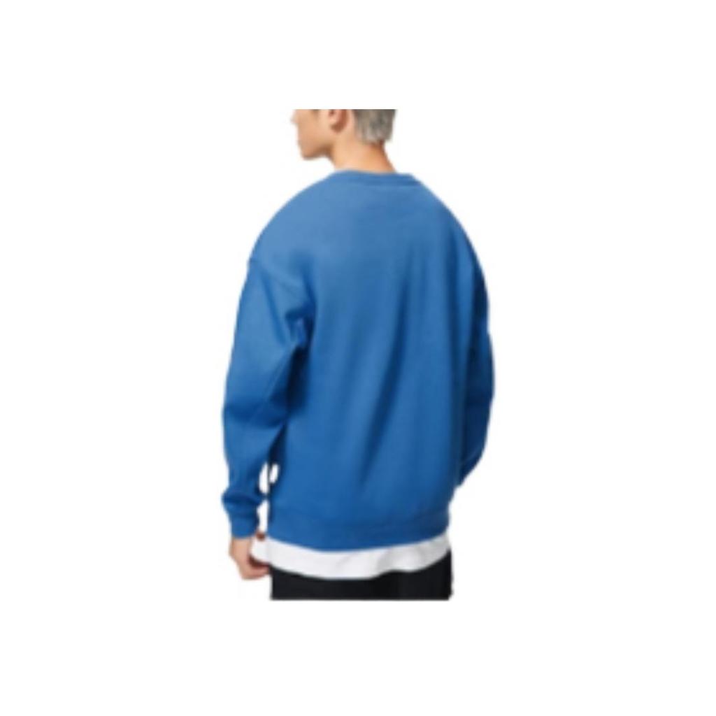 Li-Ning Badfive Logo Print Pullover Sweatshirt Unisex Tops Blue AWDSC01-4