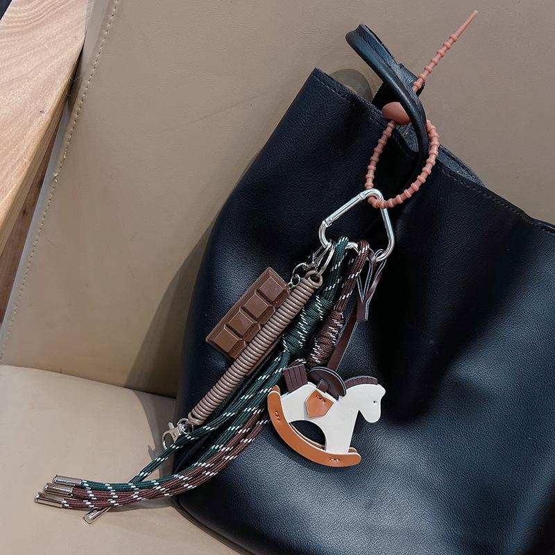 1 Piece Chocolate Braided Rope Bag Decoration High-grade Keychain Trojan Horse Pendant For Phone Bag Accessories
