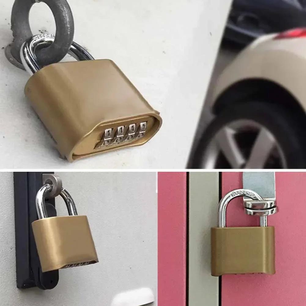 As Shown In The Picture Anti Theft Lock Backpack Lock Suitable For Sheds Brass Material Four-Digit Combination