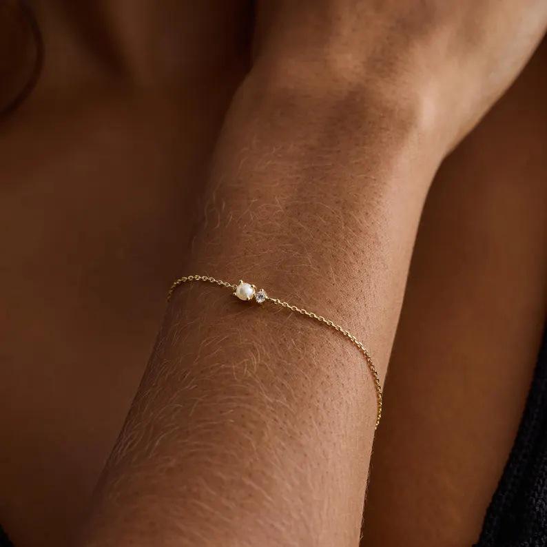 S925 Sterling Silver Pearl Bracelet - Simple Retro Style, Versatile and Elegant for Women