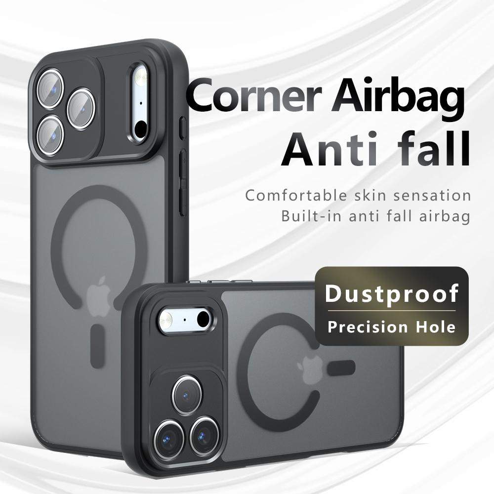 For Magsafe Magnetic Wireless Charging Case For iPhone 17 Pro Max iPhone17Pro 17ProMax Air 5G Shockproof Matte Back Cover Coque