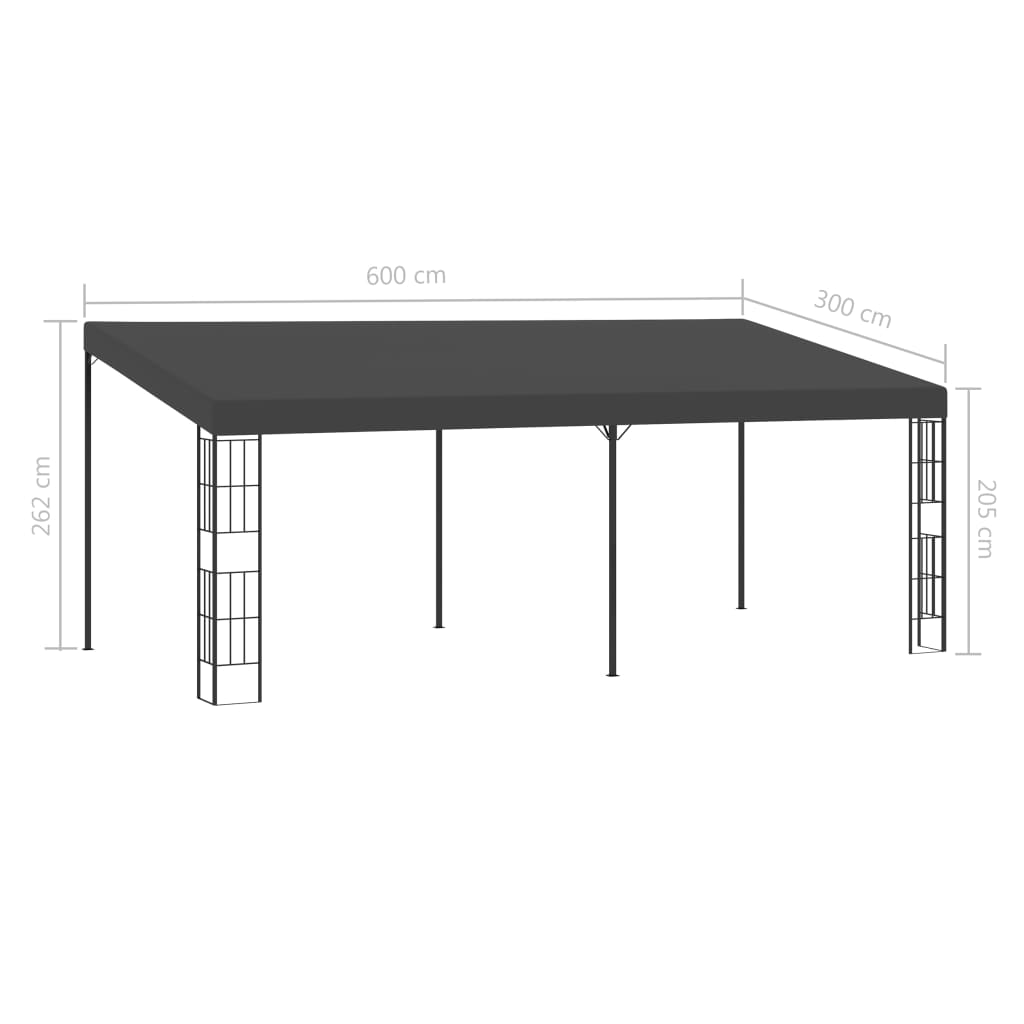 Wall Mounted Pergola 3x6 m Anthracite Fabric
