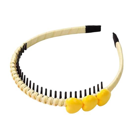 

Baby Headband Anti-Slip Toothed Comb Soft 3D Heart Flower Decoration Hair Hoop Toddler Hair A