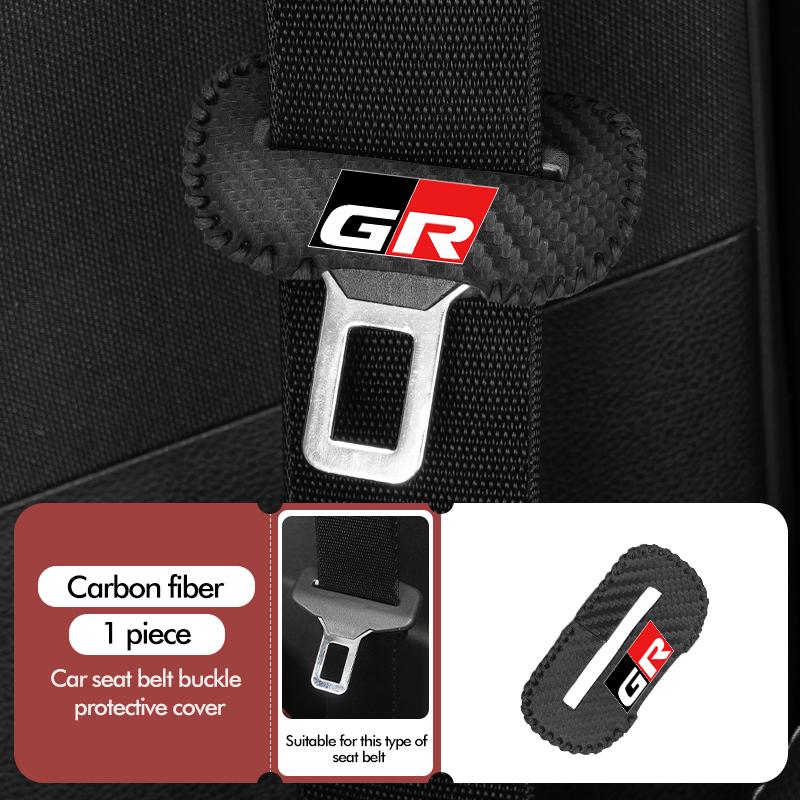 MZD1  For Toyota Car Seat Belt Buckle Plug Leather Car Seat Belt Clip Protective Covers Crown GR Corolla YARIS Auris C-HR Hilux Vios