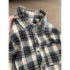 Men's Yellow Plaid Long Sleeve Shirt - Spring Autumn Retro Trend Brand, Versatile Inner Shirt/Jacket for Couples