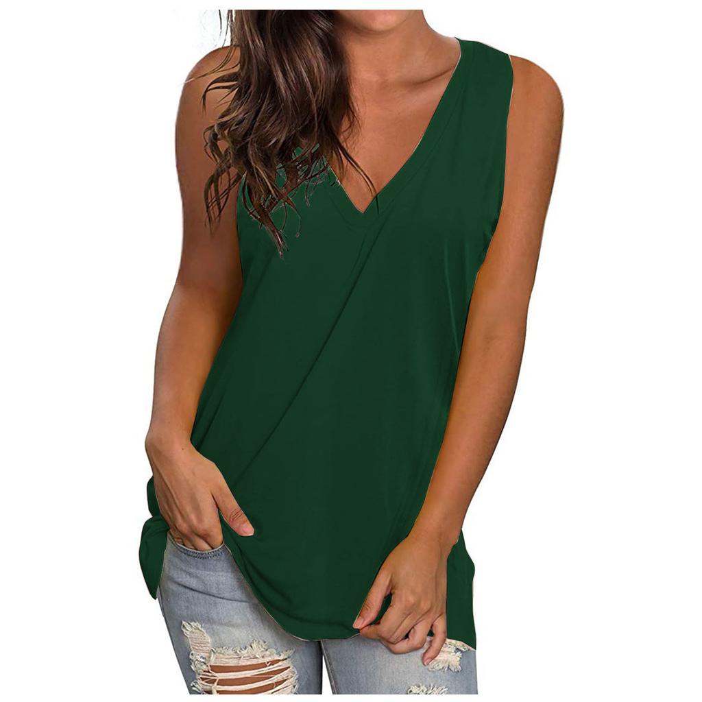 Summer Loose Sleeveless Solid Color Vest Top for Women