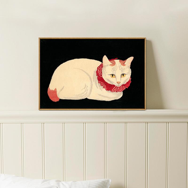 Modern Nordic Pet Animal Wall Art Canvas Decoration for Living Room Paintings White Cat Home Decoration Posters