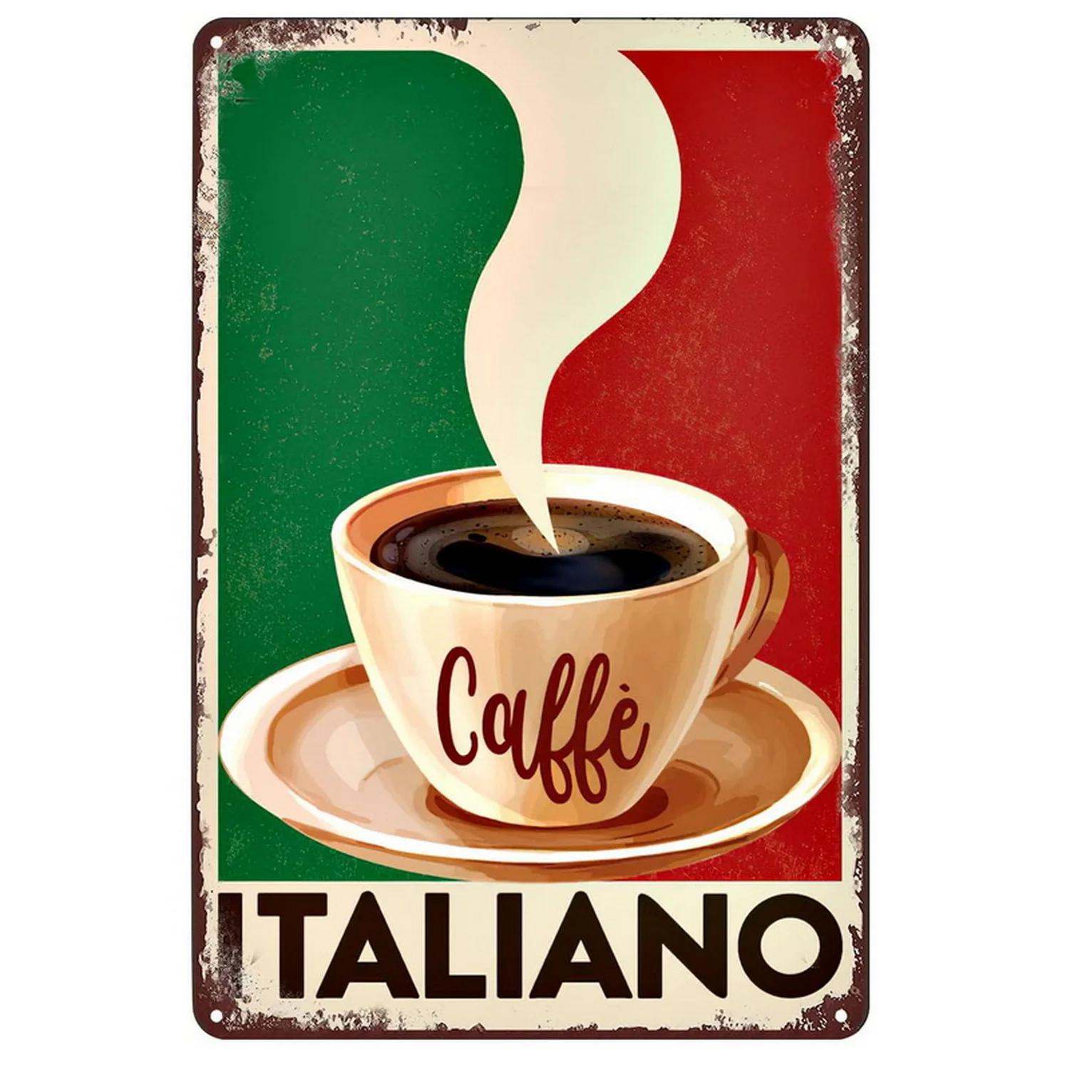 

Кофейные металлические знаки, винтажная табличка, металлическая пластина, ретро-стена, художественные постеры для кафе, кухни, бара, паба, клуба, железная живопись, украшение 20x30cm синий