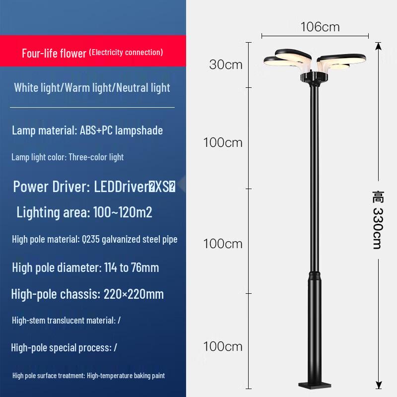 Integrated Outdoor LED Pole Light