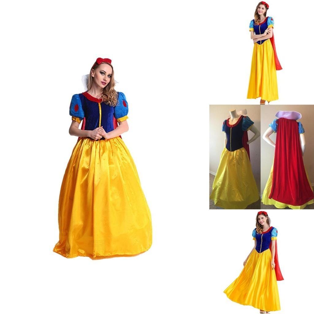 Classic Snow White Costume Featuring Vibrant Colors With Puff Sleeve Design