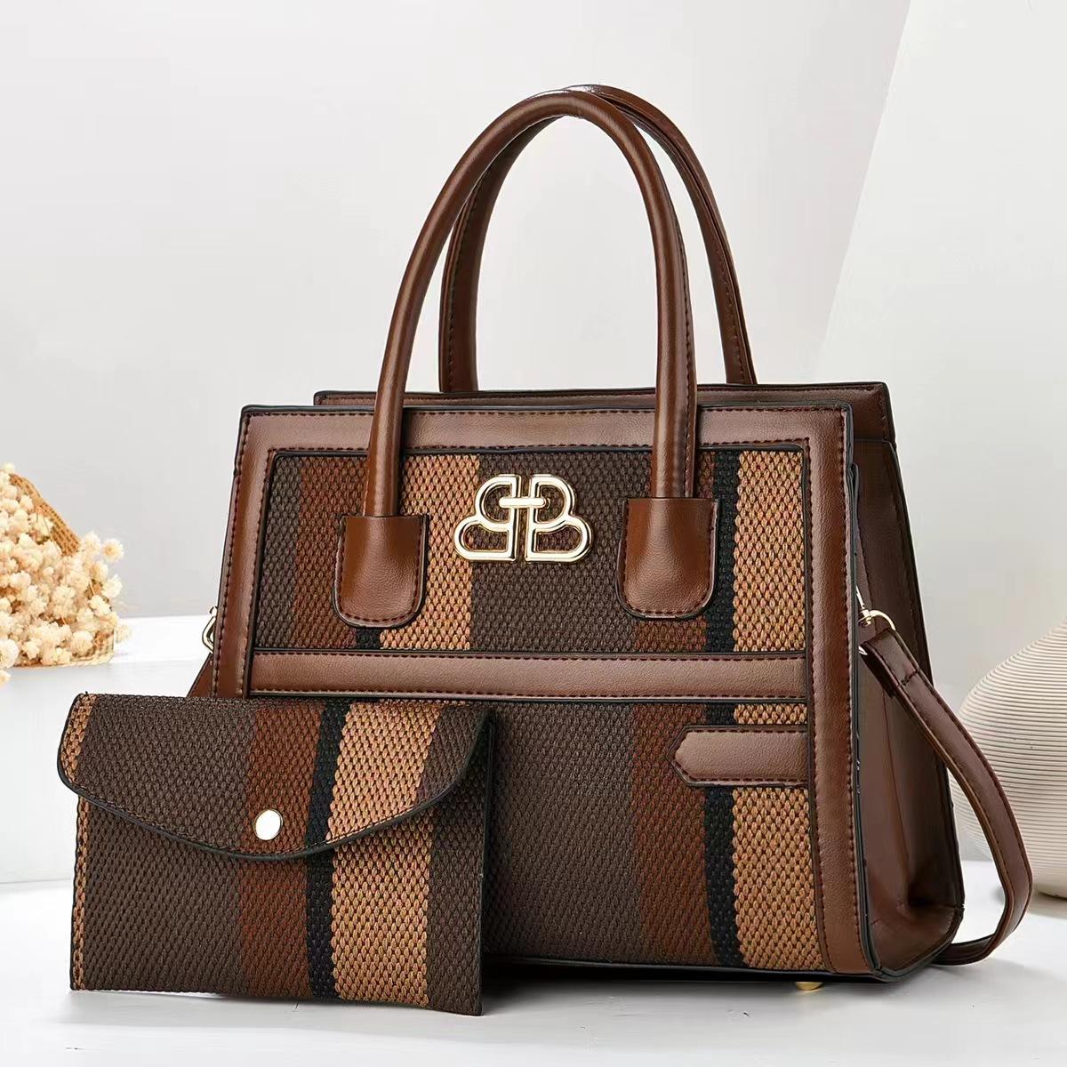 

New Color Contrast Son Mother Bag Canvas Fashion Single Shoulder Crossbody Bag Handbag Atmosphere Ladies All Match Mother Bag .