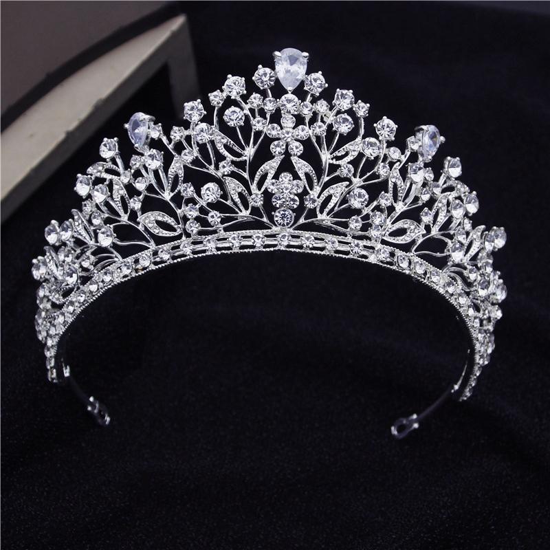 Kwiat cyrkon kamień krzyż tiary panna młoda opaski z koroną księżniczka stroik ślubny diadem korowód bal ślubna biżuteria do włosów