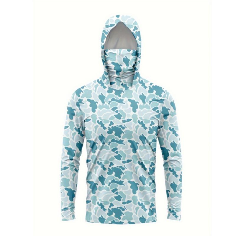 Men Women Quick Dry Fishing Shirt Long Sleeve Camo Hoodie Breathable Outdoor Angling Top Bamboo Fiber