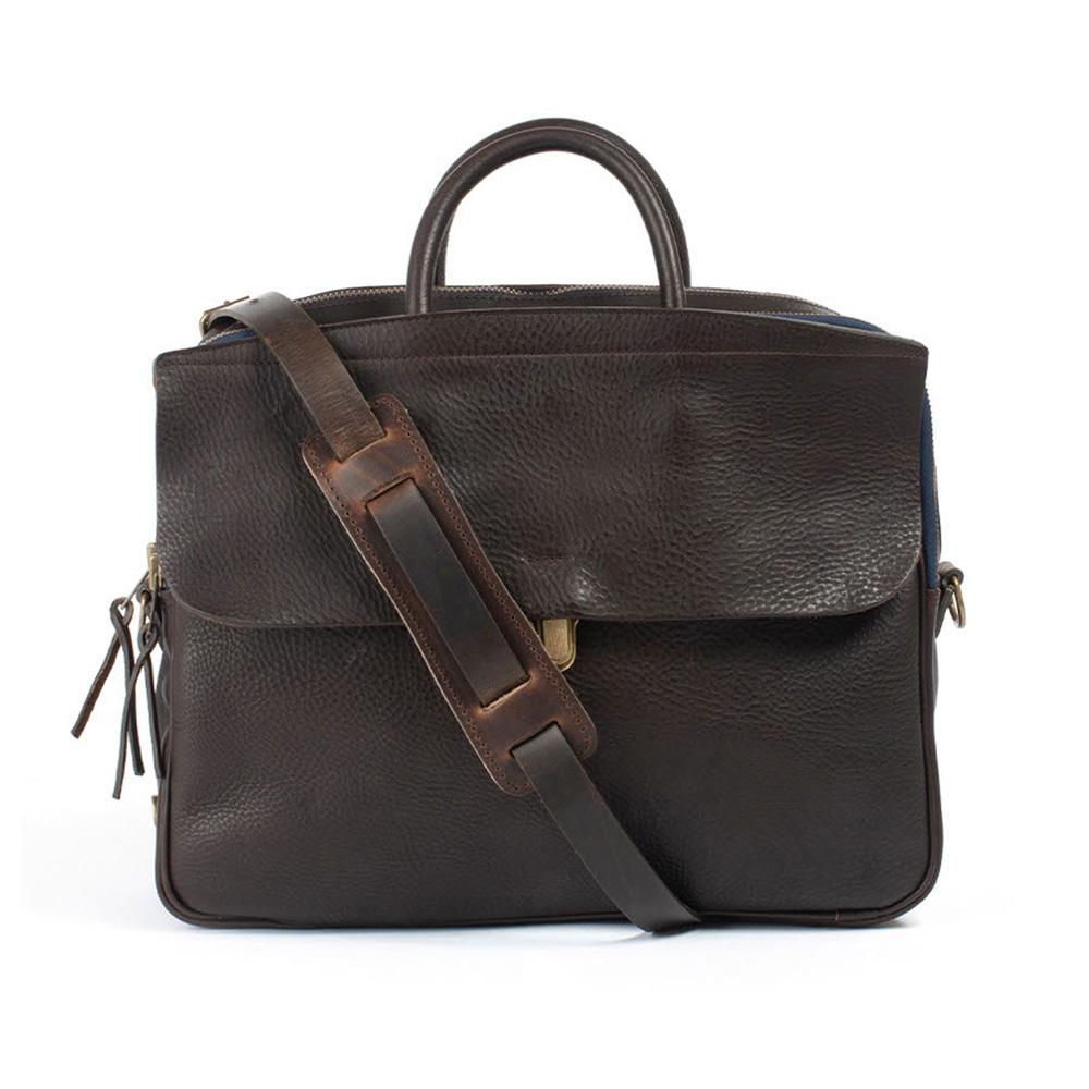 Bleudechauffe Zepfo Duo Briefcase - Dark Brown