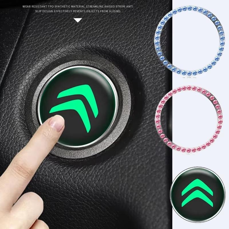 Car Engine Luminous Start Stop Button Cover for Citroen C1 C2 C3 C4 C4L C5 DS3 DS4 Xsara Picasso Saxo C-Elysee Decor Stickers aoq123
