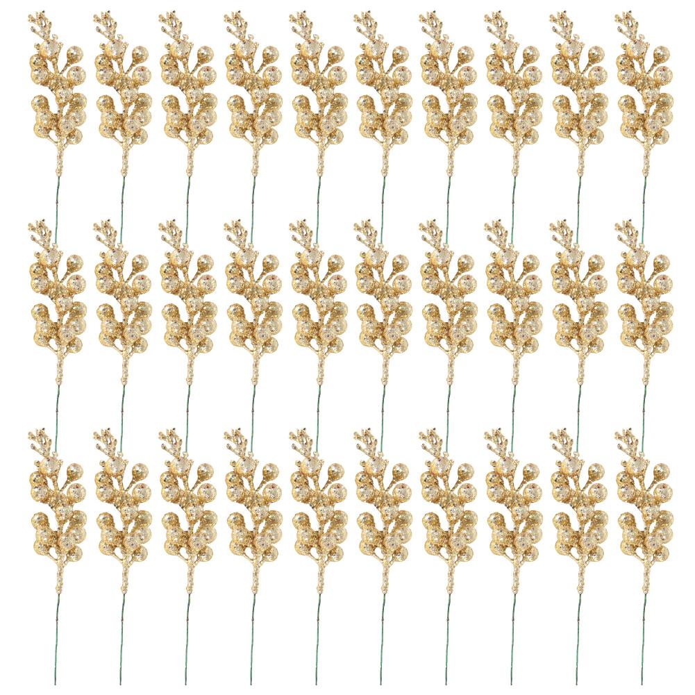 Adorable Artificial Berry Twig Decorations 30pcs Perfect for Festive Decor