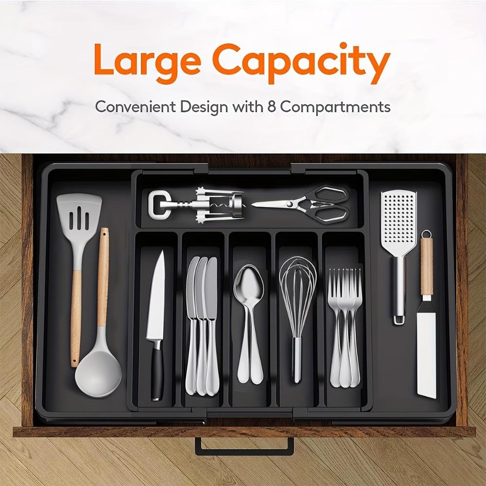 Silverware Drawer Storage Box Expandable Kitchen Tableware Tray Adjustable Tableware Rack Tableware Storage Box