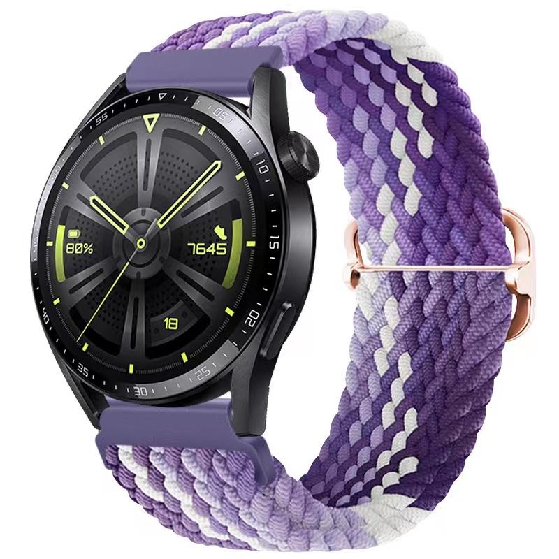 22mm Nylon-Schlaufenarmband für Samsung Watch 46mm/Gear S3/3/4/5/6/7/Huawei Watch GT/2/3/GT5 Pro 46mm Geflochtenes Armband für Amazfit GTR