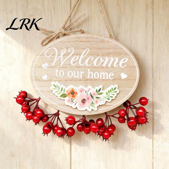 Customizable Home Address Sign Welcome for Front Door, Entrance Door Plate, Pastoral Natural Wood Plate Wooden Hanging Plaque Outdoor Wall Decor