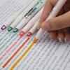 Unique Window Tip Highlighter Pen Double Head Pastel Color Midline Highlighters Marker School Stationery