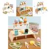 Wooden Simulation Ice Cream Shelf Children Puzzle Interactive Toy For Imaginative Role Play