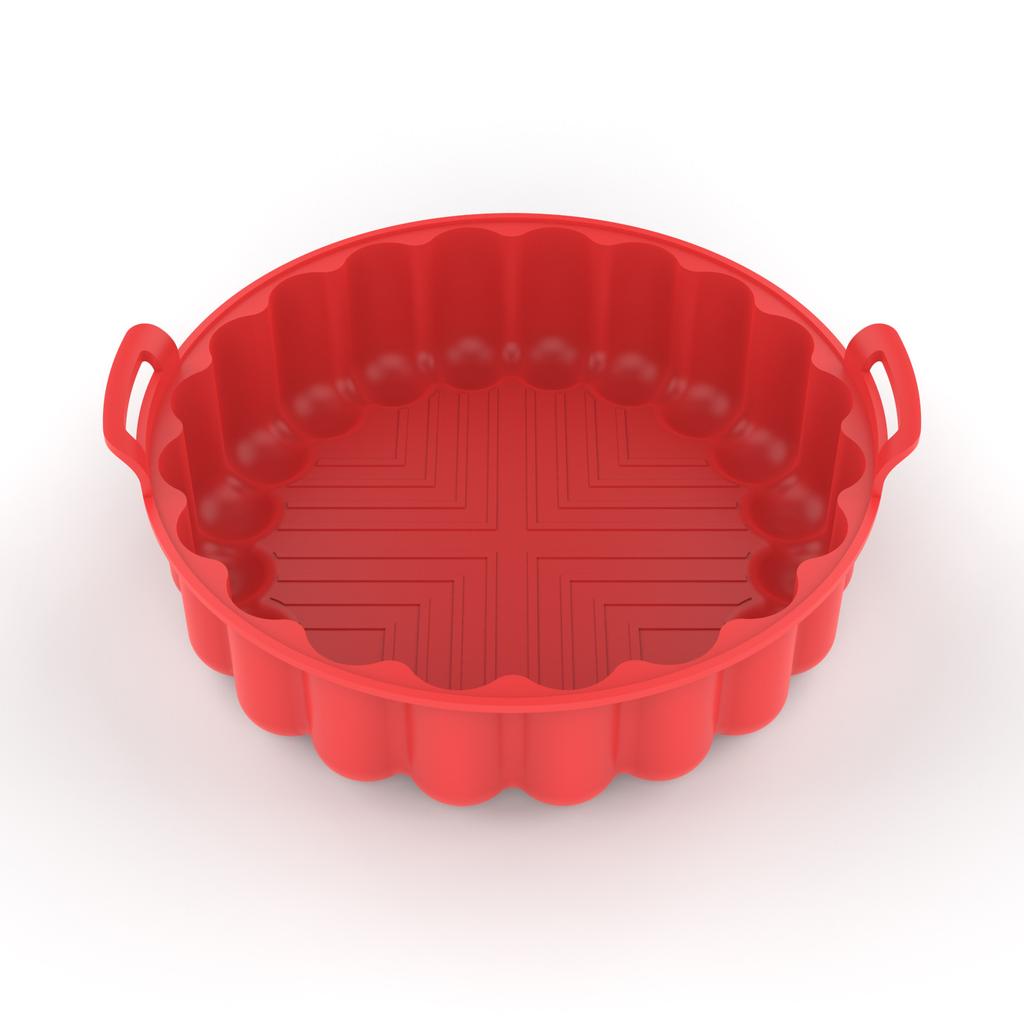 Air Fryer Silicone Round Air Fryer Silicone Pot Reusable Silicone Kitchen Air Fryer Liners Food Safe Non Stick Basket Accessorie