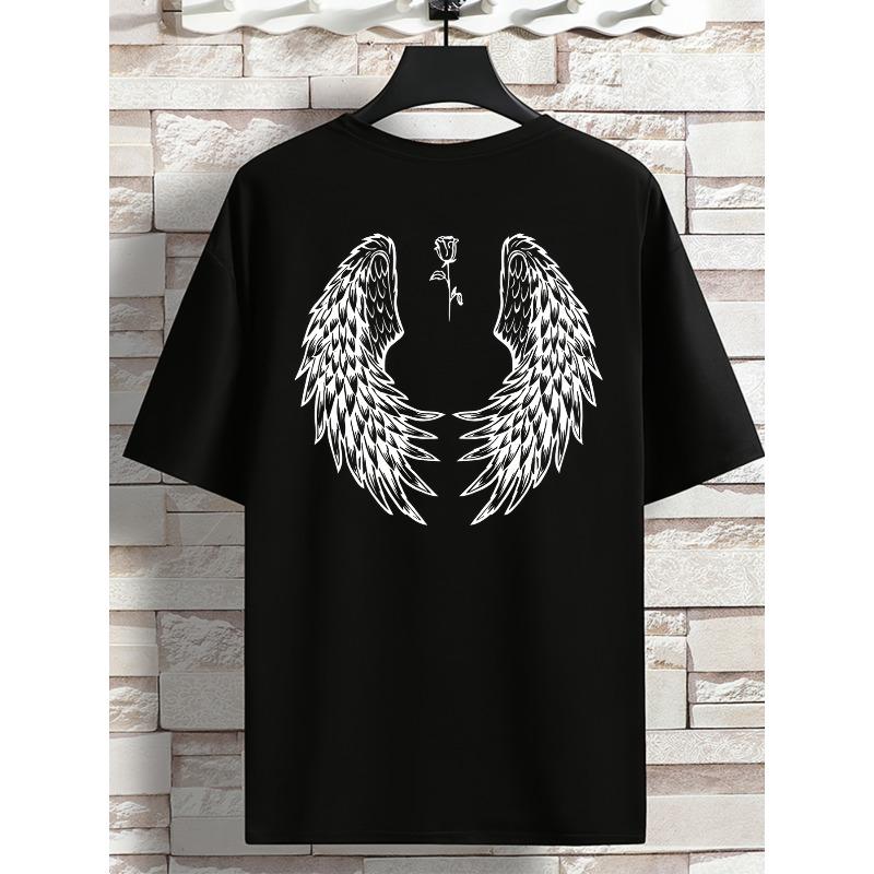

European Size Spring Summer Short Sleeved T-shirt American Fashion Fashion Printed Male Youth Spring Summer Round Neck Enlarged Casual Versatile Top 4XL чорний