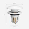 White Ceramic Sink Drain Stopper Push-Type With Anti-Rust Copper Core Hair Filter Leakproof Bathroom Basin Plug