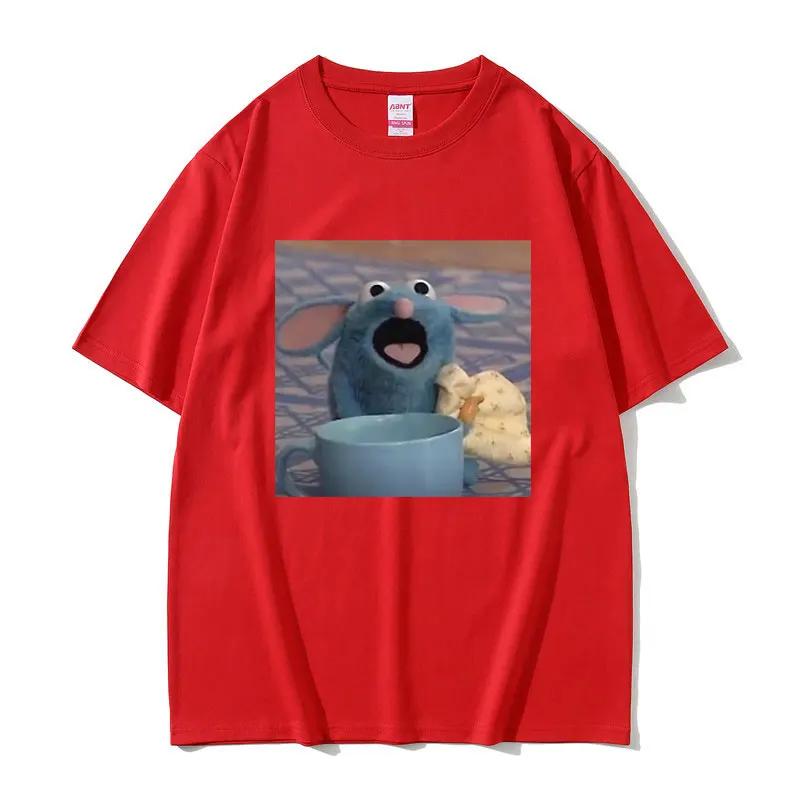 Funny Hungrt Tutter Mouse Meme Tshirt for Men Women Cute Kawaii Tee Shirt Man Cotton T-shirt Male Fashion Summer Short Sleeve