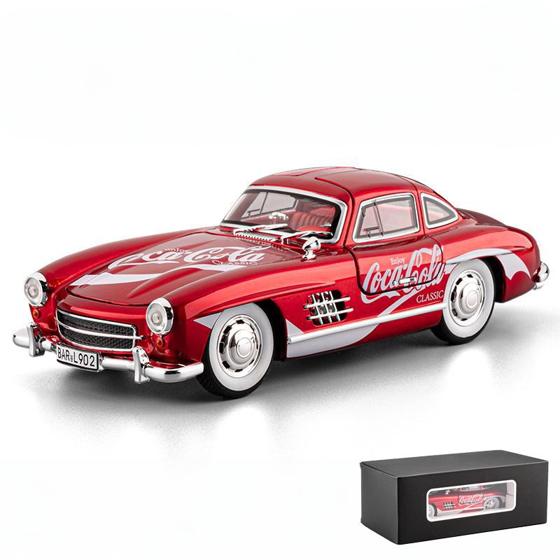 1:24 Benz 300SL Coca Cola Pepsi Cola Classic Vintage Car Alloy Diecast Model Car Front Desk Display Decoration Ornaments Holiday