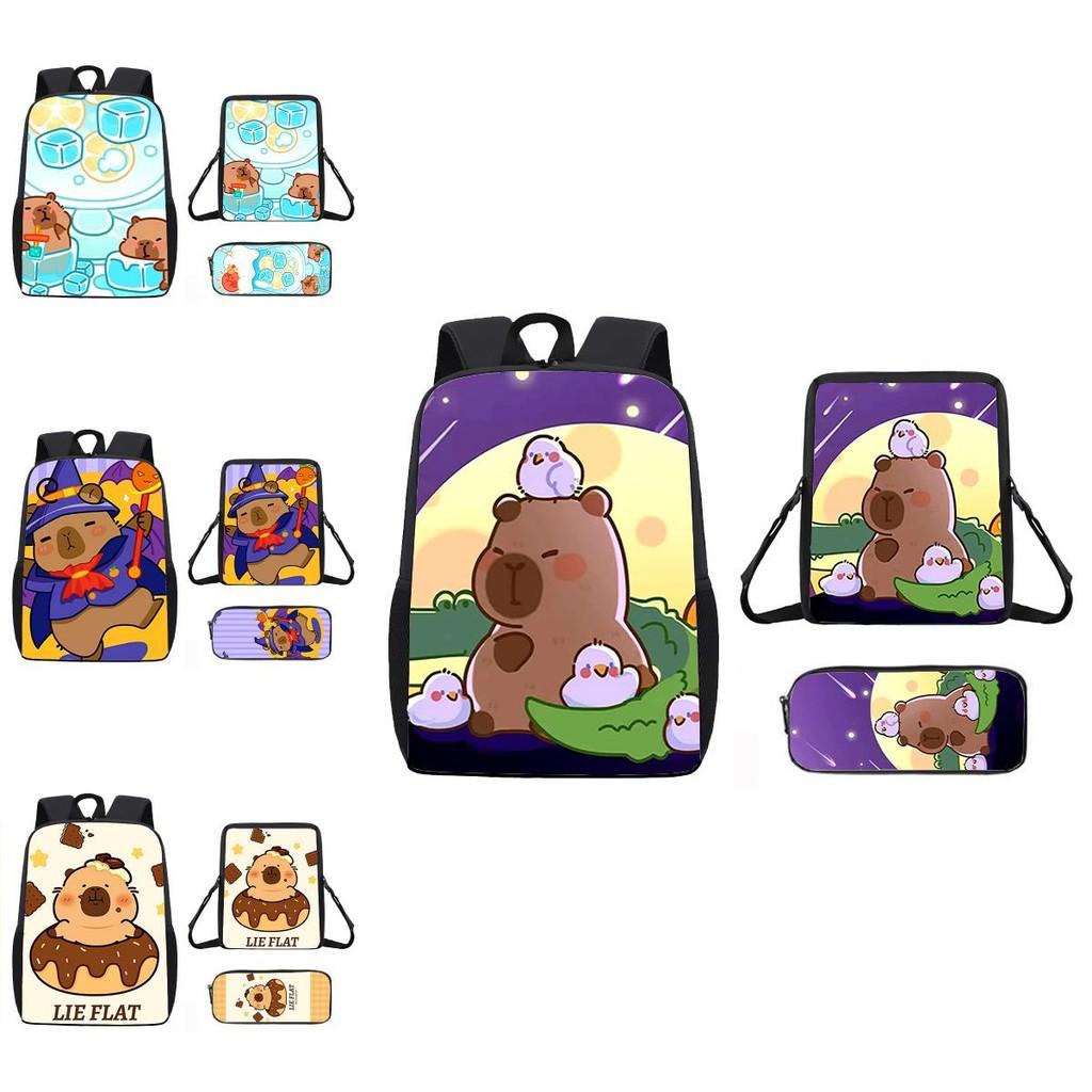 Capybara Kids Backpack Set With Lightweight Durable Material For School And Travel