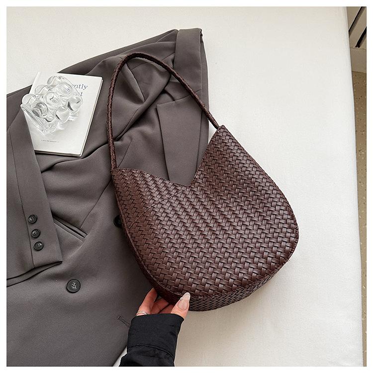 

Премиальный сенс универсальная плетеная сумка-ведро женская модная повседневная на плечо подмышку ретро сумочка