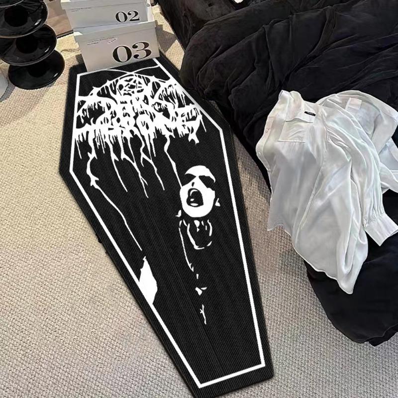 120cm Halloween Gothic Demon Carpets Skulls Cross Floor Non-Slip Punk Area Rugs