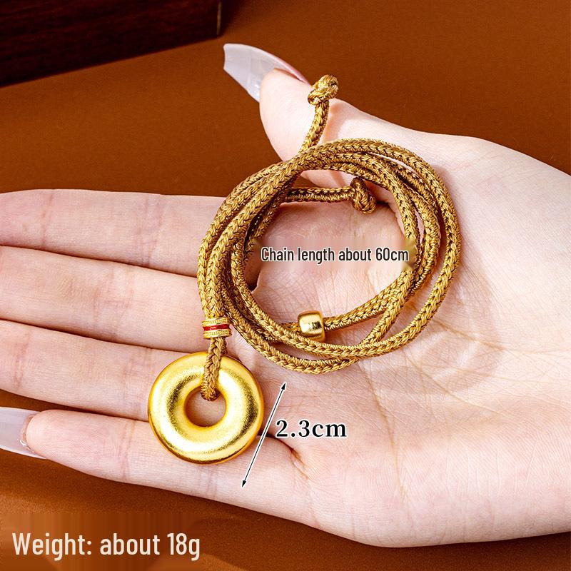 

Vietnamese Gold Pendant Necklace: New Chinese Style, Women’s Safety Buckle Design, Long-lasting Color Jewelry