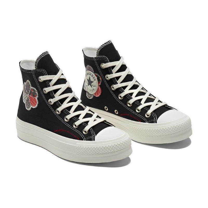Converse All Star Lift Women High Canvas Shoes Retro Black A05194C