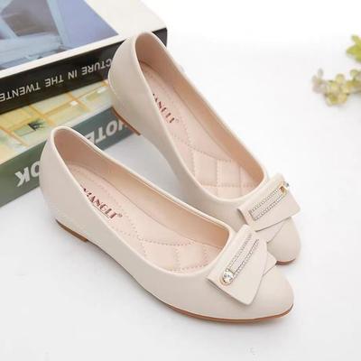 Autumn New Four-season Shallow Single Shoes Flat-soled Small Leather Shoes Doudou