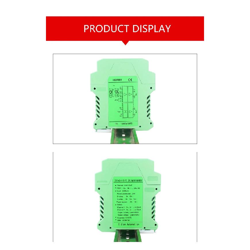 Signal Isolator Power Current Transmitter 4-20mA to 0-10V Isolator Distribution Signal Splitter 4-20mA Analog Isolation 0-5V