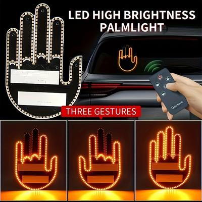 Ultrahelles LED-Handgestenlicht mit Fernbedienung - 203 LEDs Auto-Kommunikationslicht mit 3 Gesten, batteriebetrieben