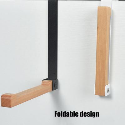 Innovative Foldable Over Door Hooks With Nonslip Protections Sturdy Wooden Hanger For Bathroom Bedroom Organization