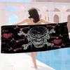 Horror Schädel Gothic Badetuch Mikrofaser Weich Wasserabsorbierend Atmungsaktiv Für Mädchen Kinder Dekorative Cartoon Strandtuch