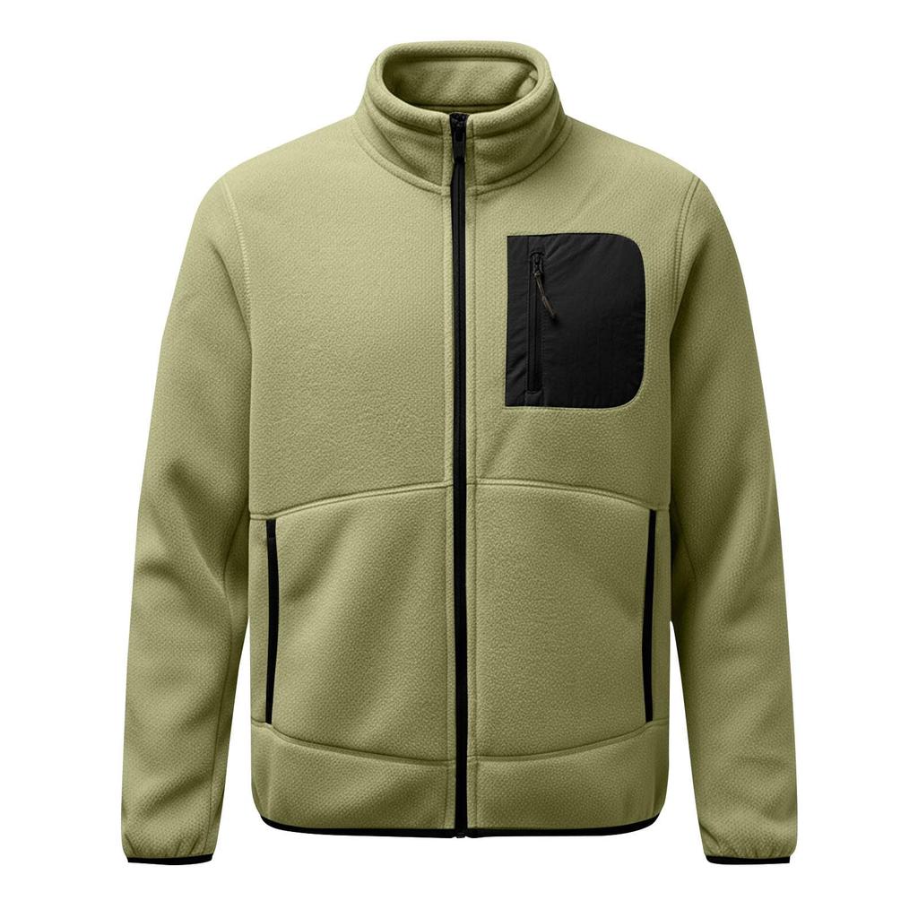 Men's Pullover with Stand Collar and Half Zip for Winter Outdoor