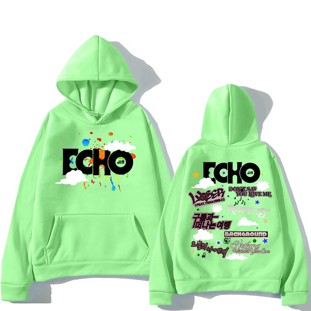 Jin Echo Hoodies Unisex Autumn Winter Casual Vintage Streetwear Sweatshirts Fashion Women New Album Tour Pullover Jin Fans Gifts