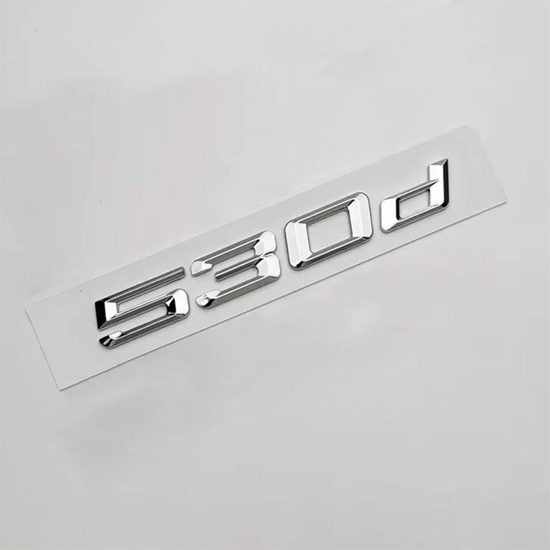 

3D ABS Logo 530d Emblem Letters Sticker Car Rear Trunk Badge Decal For BMW 5 Series E60 E39 F10 F11 E61 F07 G30 Auto Accessories