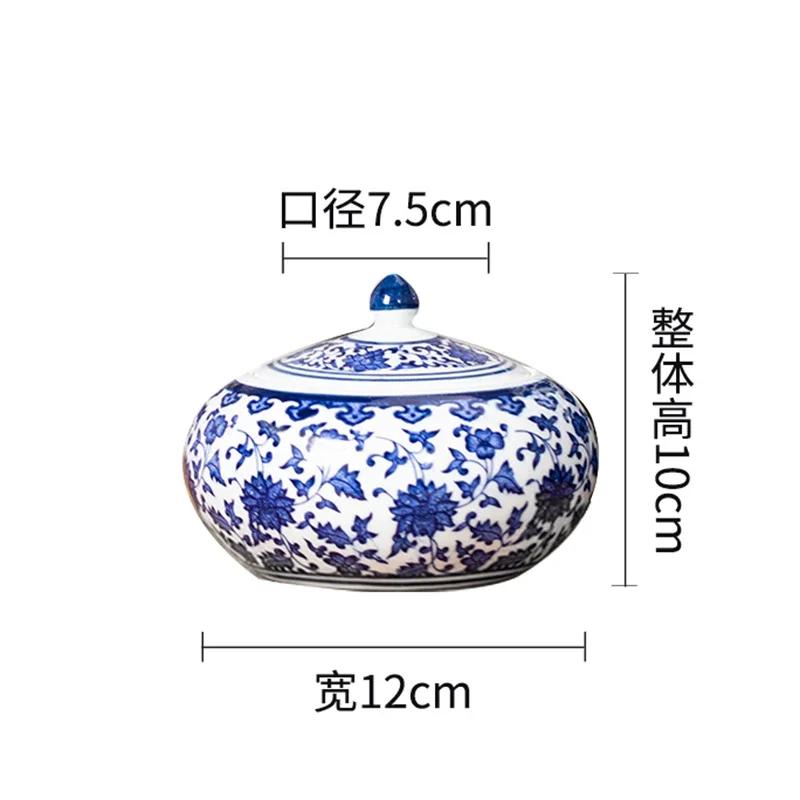 

Керамические банки в китайском стиле для дома, гостиной, рабочего стола, хранения консервированных аксессуаров, креативные и изысканные украшения для чайных банок