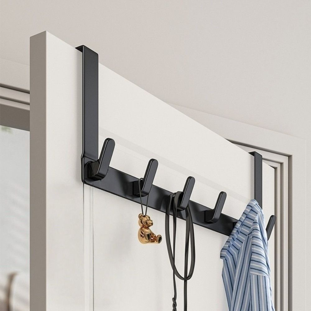 Aluminum Alloy Coat Hat Rack 5/6 Hooks Behind Door Hook Durable Clothes Hanging Rack  Home Gadgets