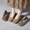 Fashion GKTINOO New Design Literary Style Women Flat Shoes Slip-On Loafers Genuine Cow Leather Non-slip Handmade Retro Shoes